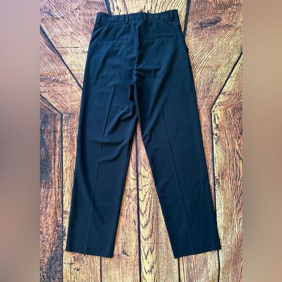 Zara Basic Collection Pants Womens Navy Blue Flat Front Cuffed Hem Trousers - Picture 7 of 15